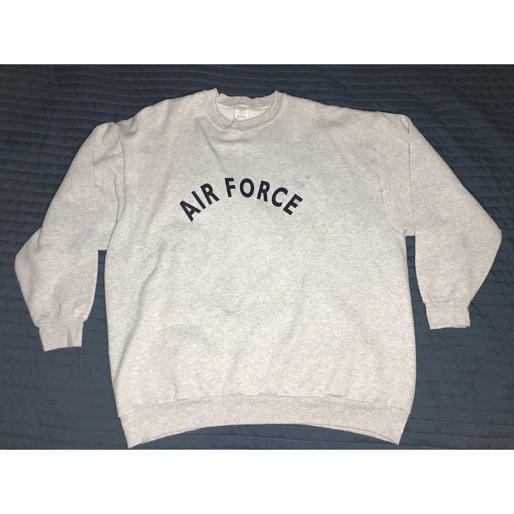 VTG CAC "AIR FORCE" Poly Cotton Pullover Sweatshirt Mens SZ XS Gray Kentucky USA